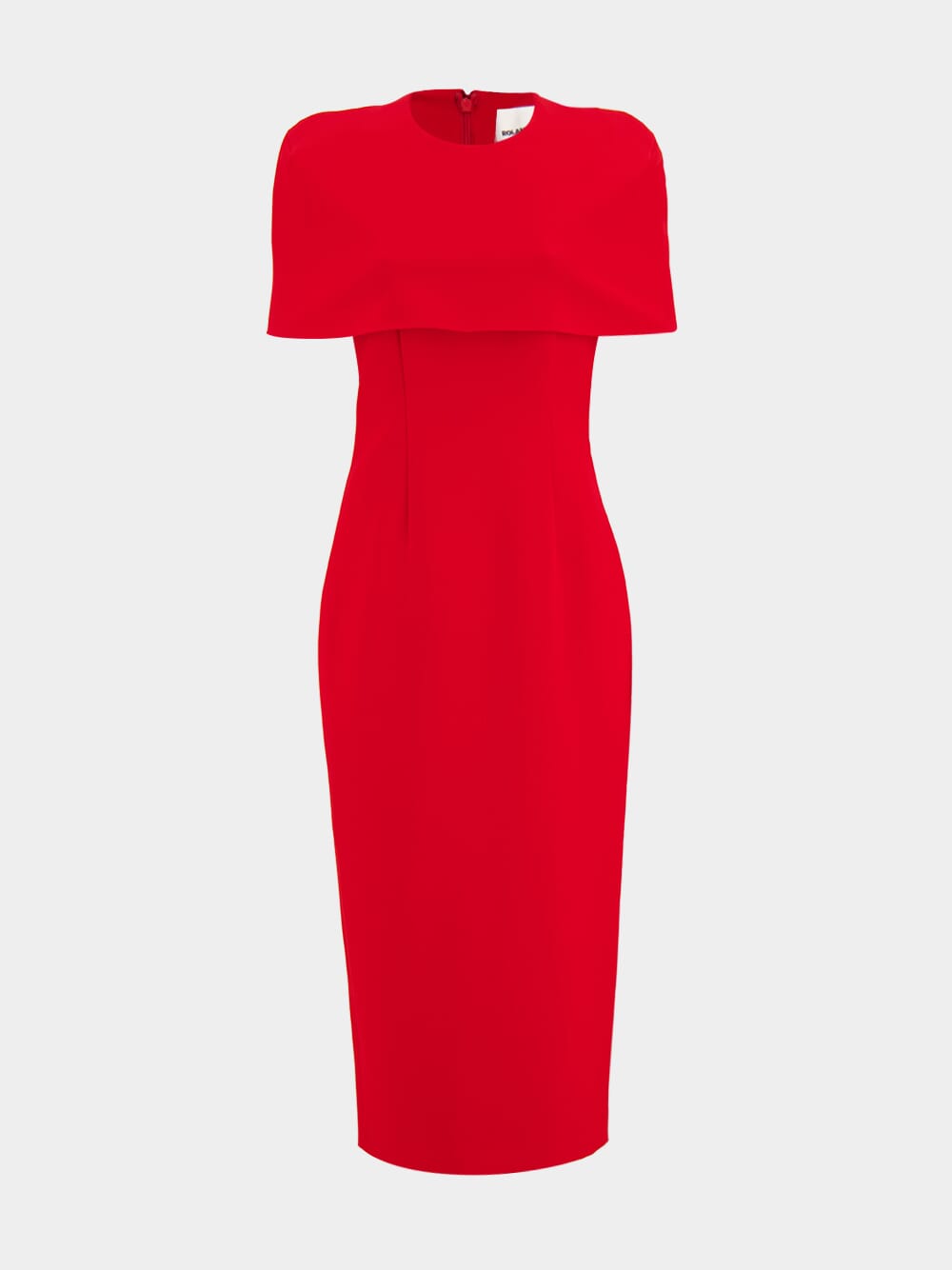 Red Cape Crepe Midi Dress