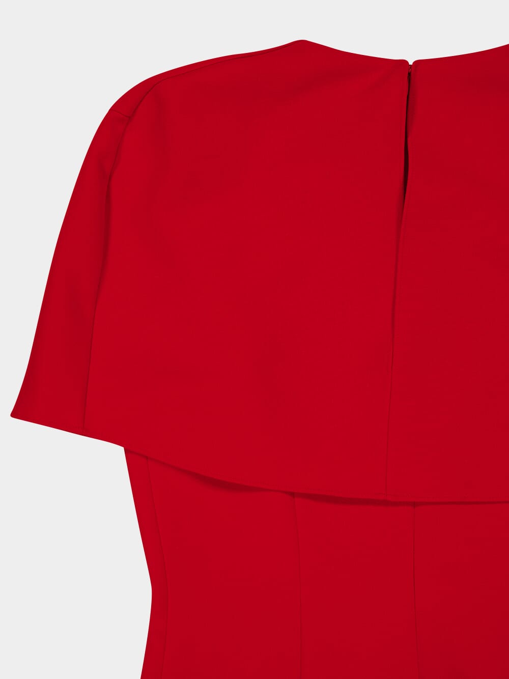 Red Cape Crepe Midi Dress