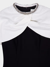 Roland Mouret Black Midi Dress with Crystal Shawl Detail