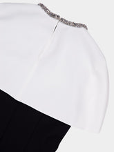 Roland Mouret Black Midi Dress with Crystal Shawl Detail