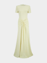 Roland Mouret Yellow Waterfall Twist Jersey Maxi Dress
