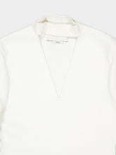 Roland Mouret Cream Belted Blouson Knit Midi Dress