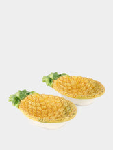 Les Ottomans Set of 2 Handpainted Pineapple Ceramic Side Plates