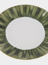 Marie Daâge Dinner Plate Coupe Ruban in Snake Green and Khaki