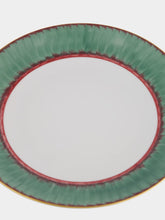 Marie Daâge Dinner Plate Coupe Ruban in Green Gray and Deep Wine