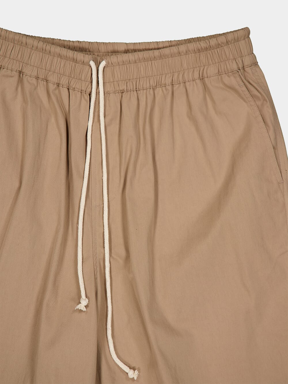 Taupe Cotton Drawstring Shorts