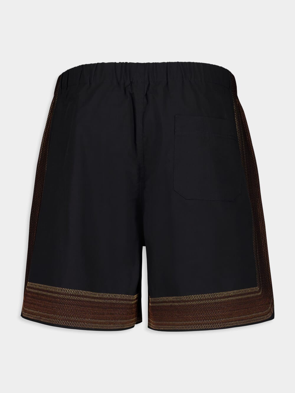 Black Sunwaves Embroidered Cotton Shorts