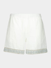 Commas White Braided Shorts with Crochet Trim
