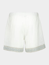 Commas White Braided Shorts with Crochet Trim