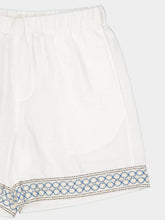 Commas White Braided Shorts with Crochet Trim