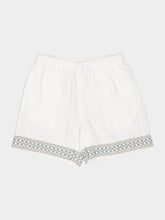 Commas White Braided Shorts with Crochet Trim