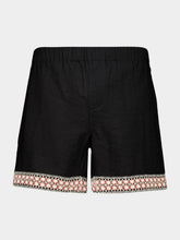 Commas Black Braided Shorts with Crochet Trim