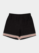 Commas Black Braided Shorts with Crochet Trim