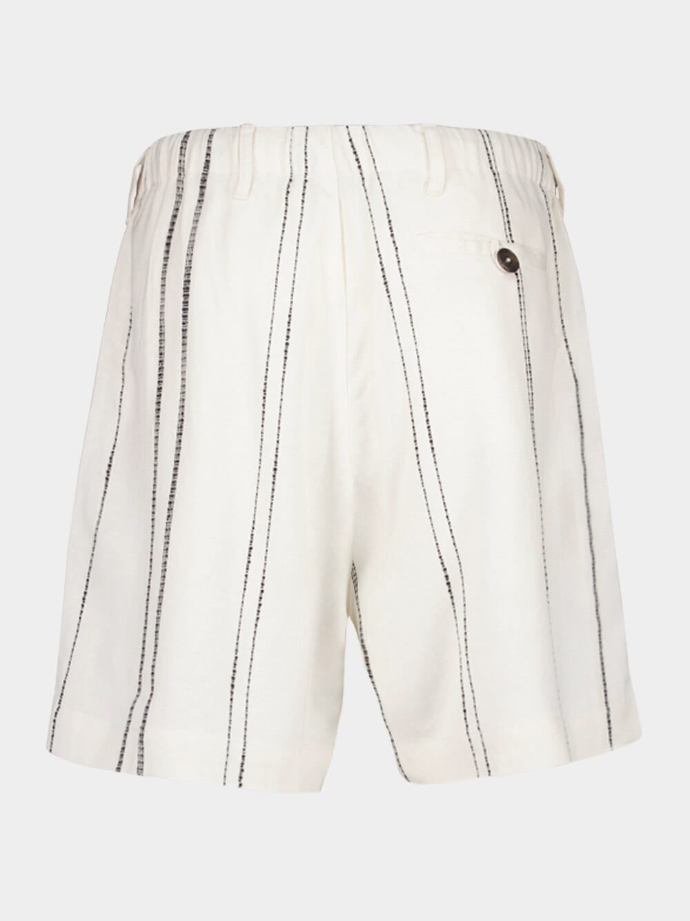 Cream Woven Stripe Resort Shorts