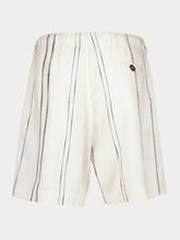 Commas Cream Woven Stripe Resort Shorts