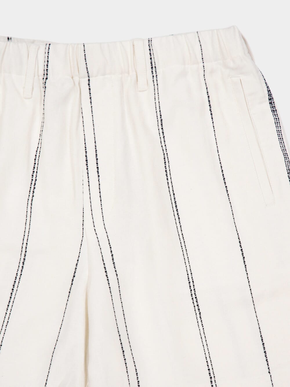 Cream Woven Stripe Resort Shorts