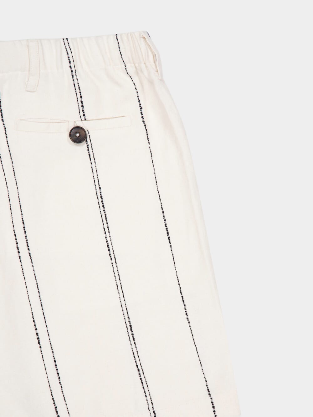 Cream Woven Stripe Resort Shorts