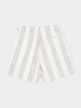Commas Off-White Textured Stripe Resort Shorts
