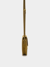 Tom Ford Camel Suede Crossbody Bag with T Hardware