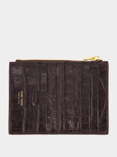 Tom Ford Espresso Crocodile Leather Card Holder