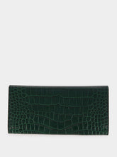 Tom Ford Green Stamped Crocodile Leather Continental Wallet