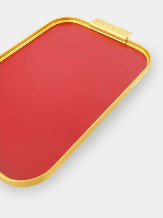 Red S16 Ribbed Tray