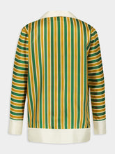 Paula Salvia Printed Silk Twill Striped Shirt