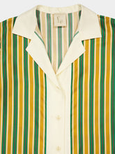 Paula Salvia Printed Silk Twill Striped Shirt