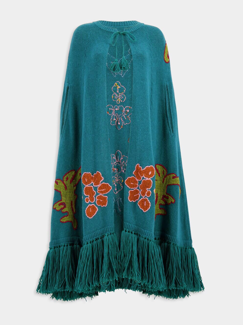 Saphire Embroidered Knitted Cape