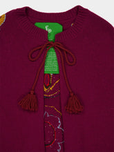 Paula Saphire Purple Potion Hand Embroidered Knitted Cape