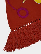 Paula Saphire Orange Hand-Embroidered Knitted Cape