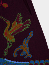 Paula Saphire Purple Hand-Embroidered Knitted Cape