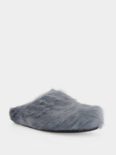 Marni Aquamarine Blue Calf Hair Fussbett Sabot