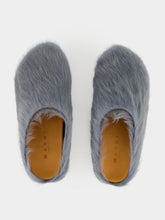 Marni Aquamarine Blue Calf Hair Fussbett Sabot