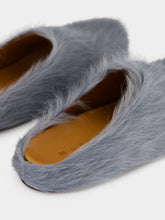 Marni Aquamarine Blue Calf Hair Fussbett Sabot