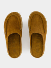 Marni Gold Brown Suede Sabot with Rubber Sole