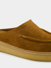 Marni Gold Brown Suede Sabot with Rubber Sole
