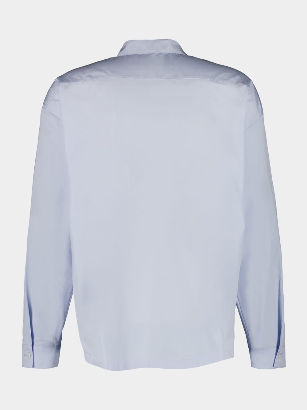 Light Blue Poplin Shirt with Zipper