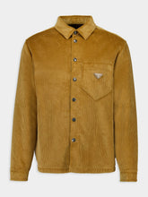 Prada Corduroy Shirt with Enamel Triangle Logo