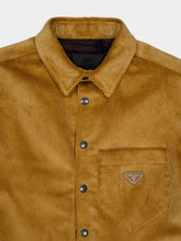 Prada Corduroy Shirt with Enamel Triangle Logo