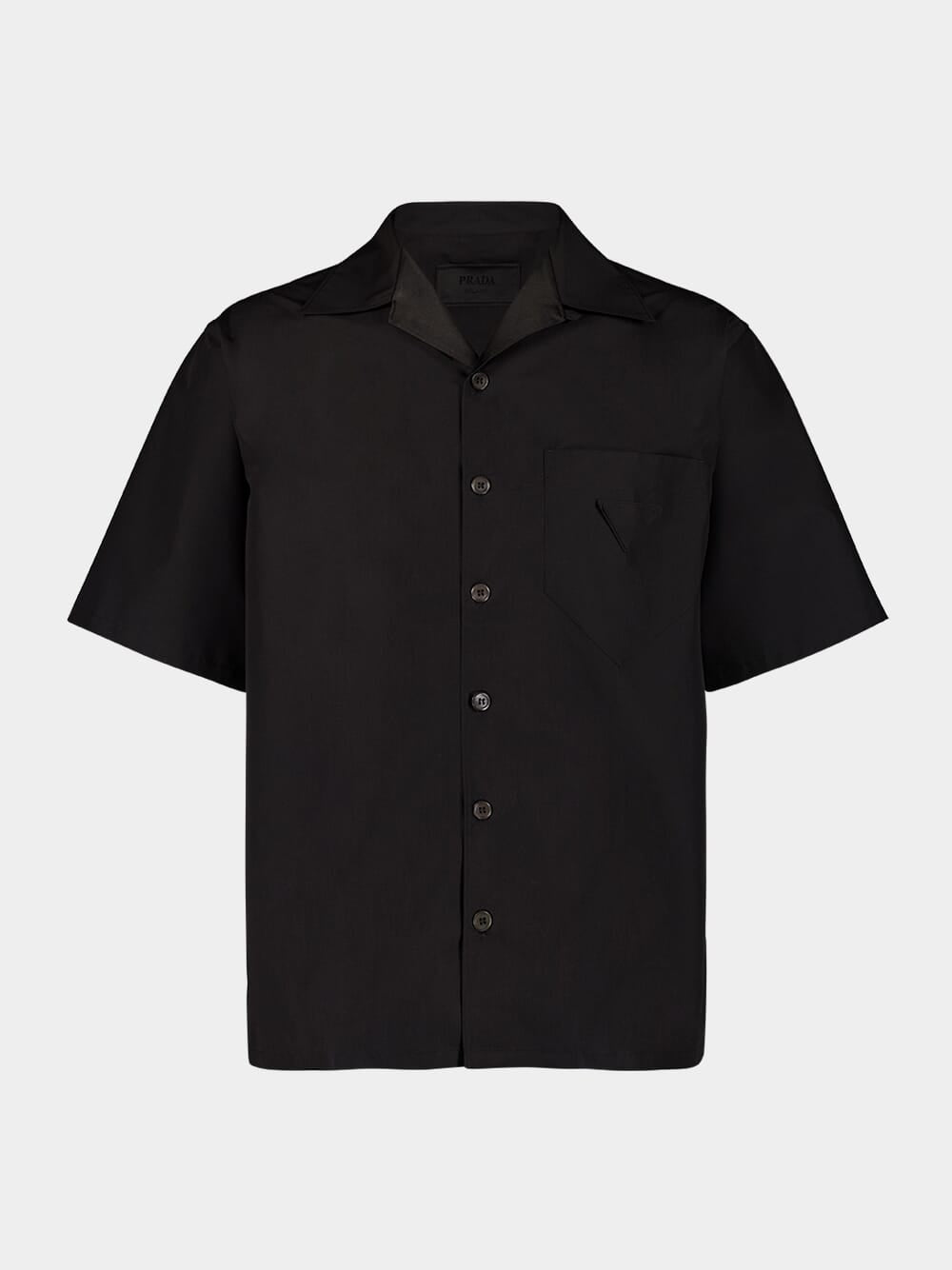 Black Technical Cotton Short-Sleeved Shirt