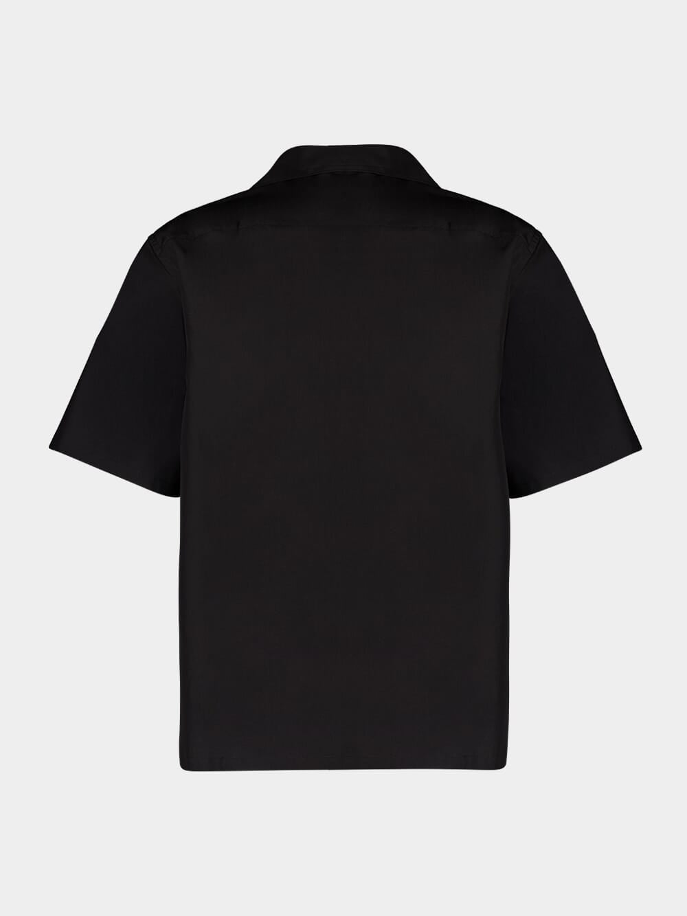 Black Technical Cotton Short-Sleeved Shirt