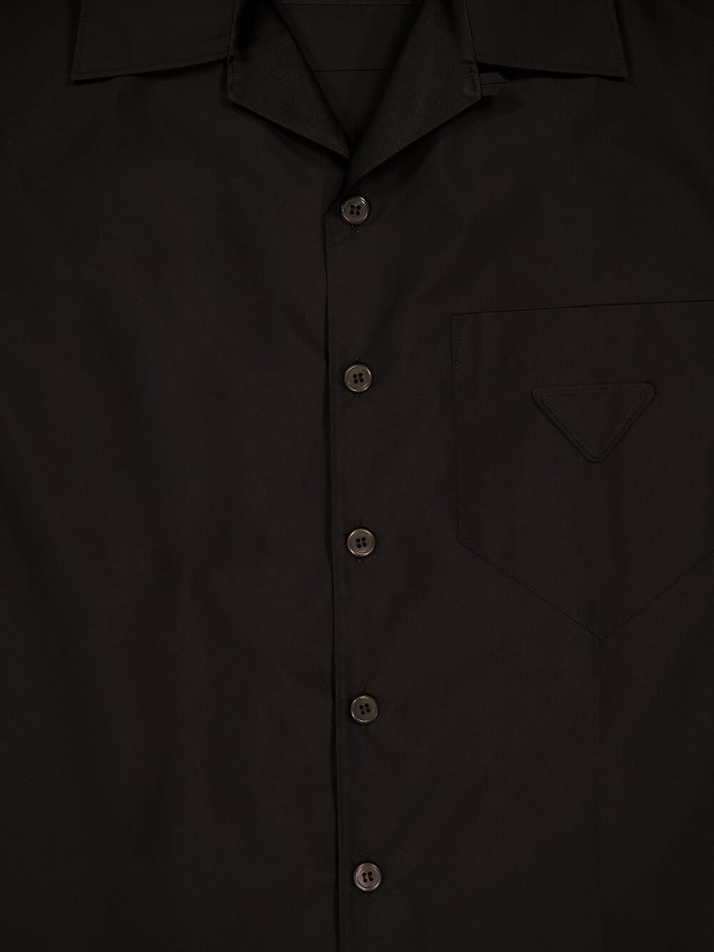 Black Technical Cotton Short-Sleeved Shirt