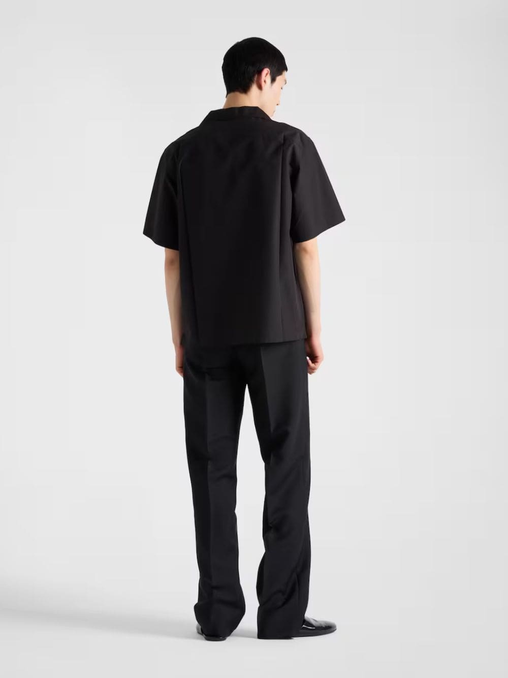 Black Technical Cotton Short-Sleeved Shirt