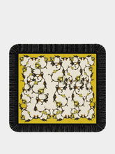 La DoubleJ Yellow Buttercup Reversible Fringed Silk Scarf
