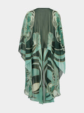 La DoubleJ Dark Green Blooming Tulip Silk Chiffon Cape