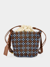 Marni Blue and Brown Beaded Bucket Bag