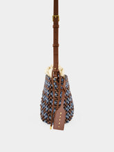Marni Blue and Brown Beaded Bucket Bag