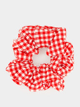Hunza G Red Gingham Seersucker Scrunchie