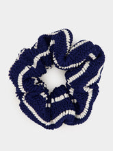 Hunza G Scrunchie Crinkle in Navy and White Stripe